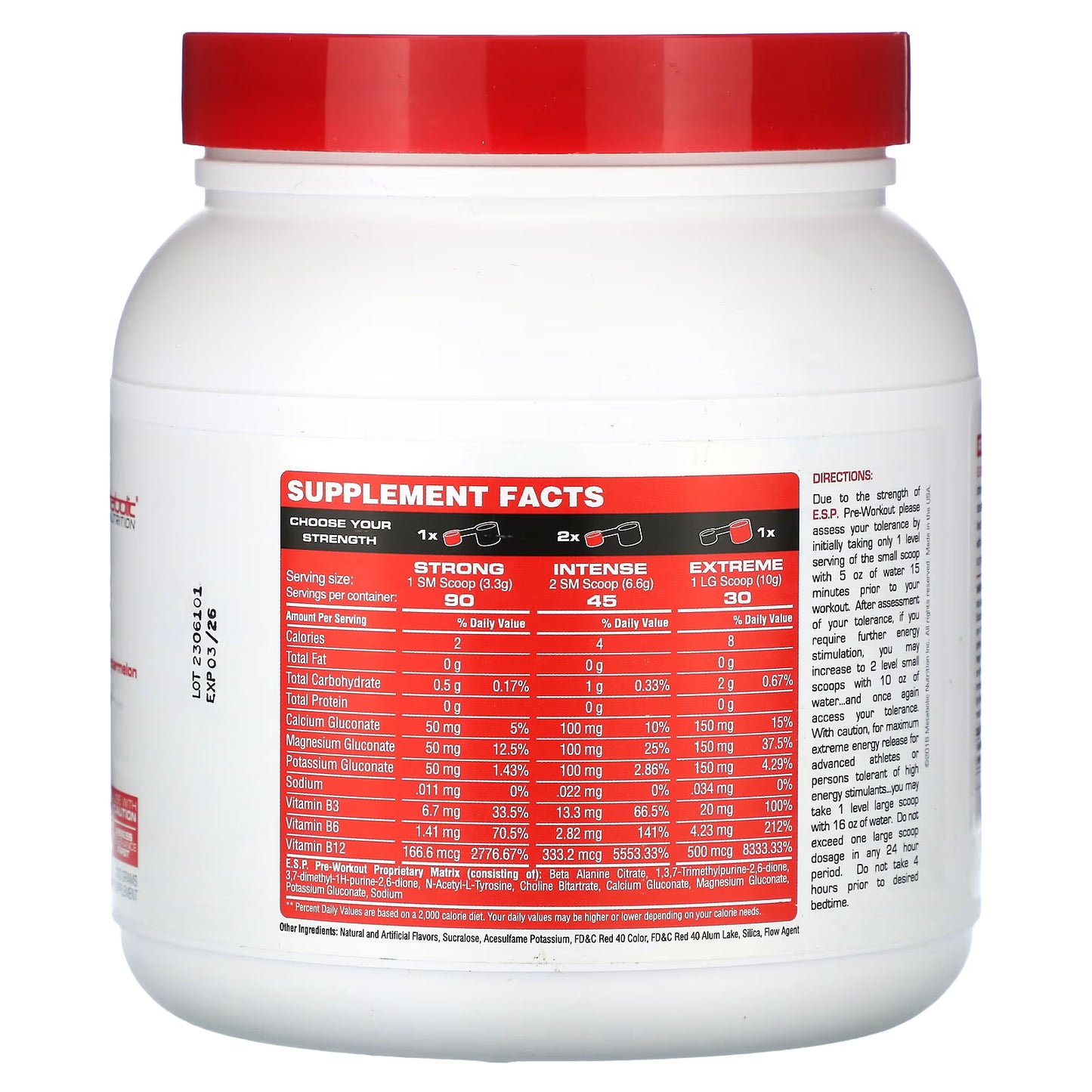 E.S.P PRE-WORKOUT METABOLIC NUTRITION