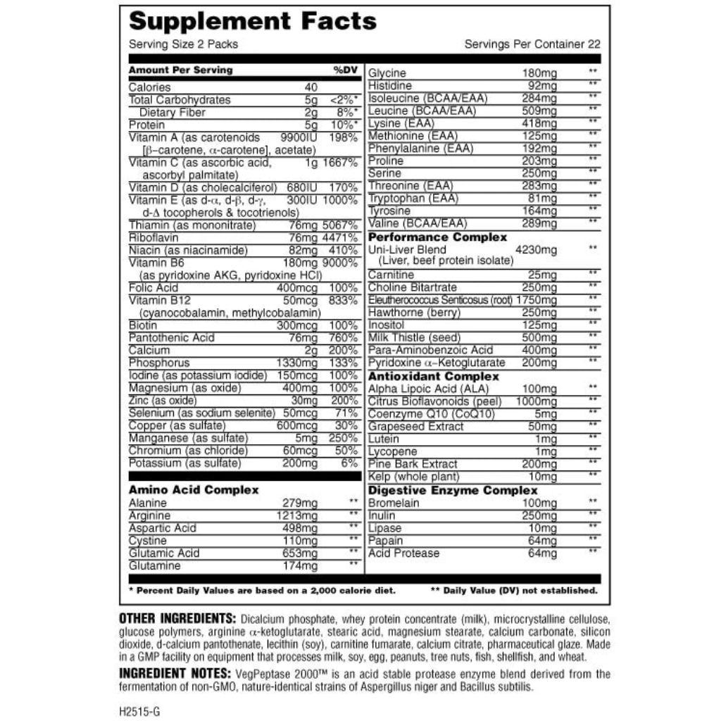 ANIMAL PAK UNIVERSAL