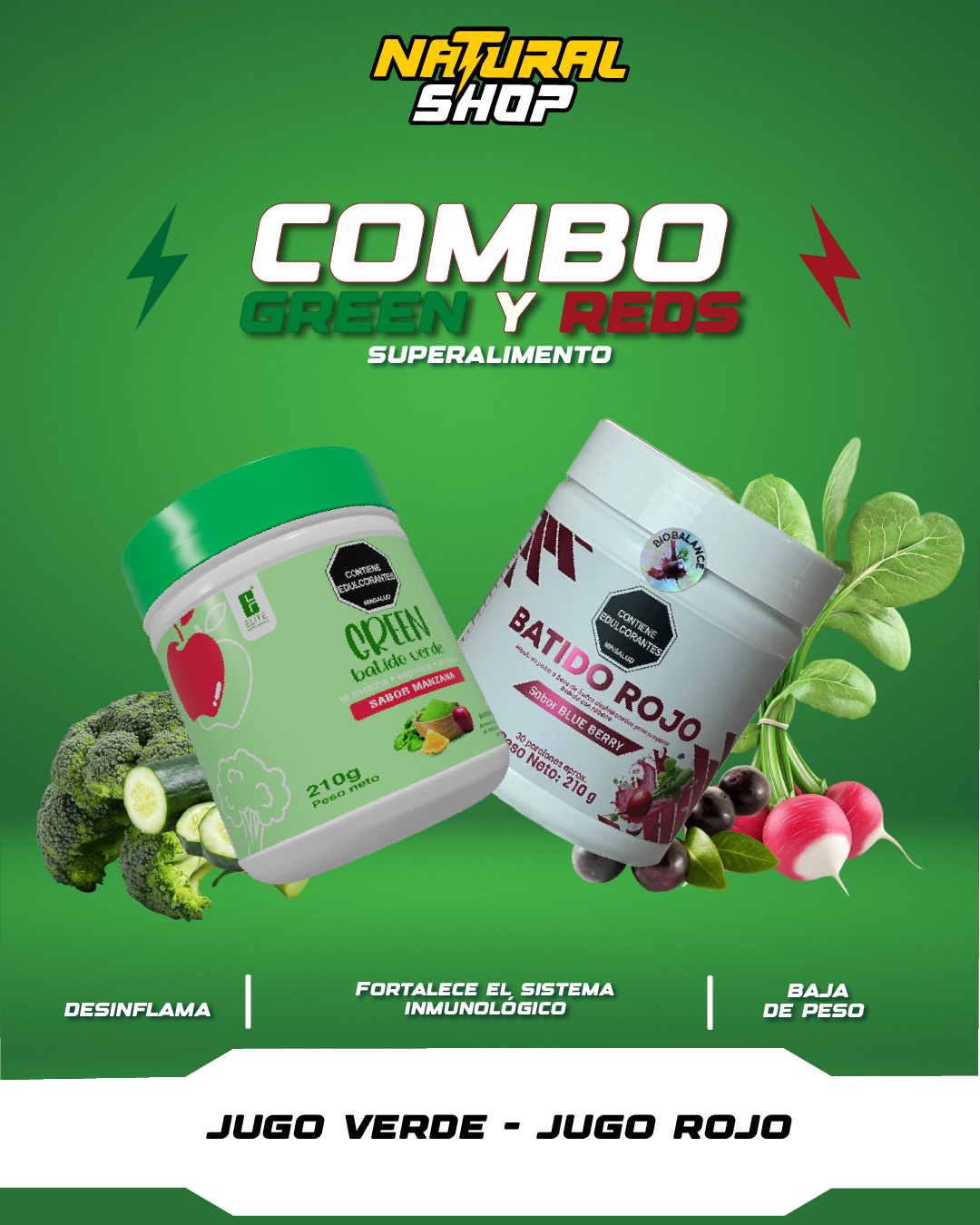 COMBO GREENS AND REDS