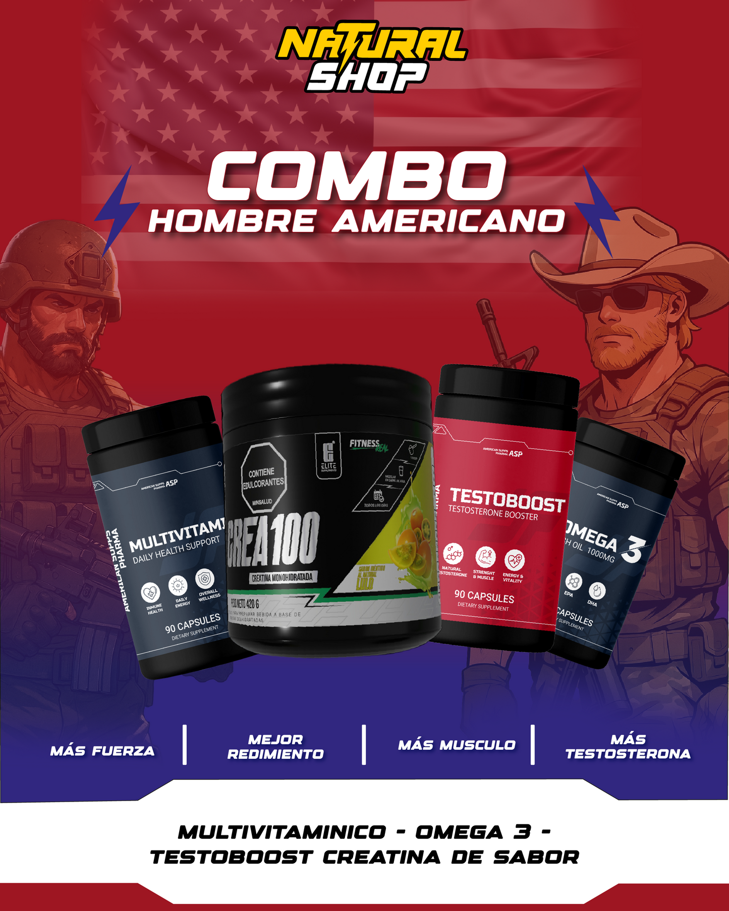 COMBO HOMBRE AMERICANO