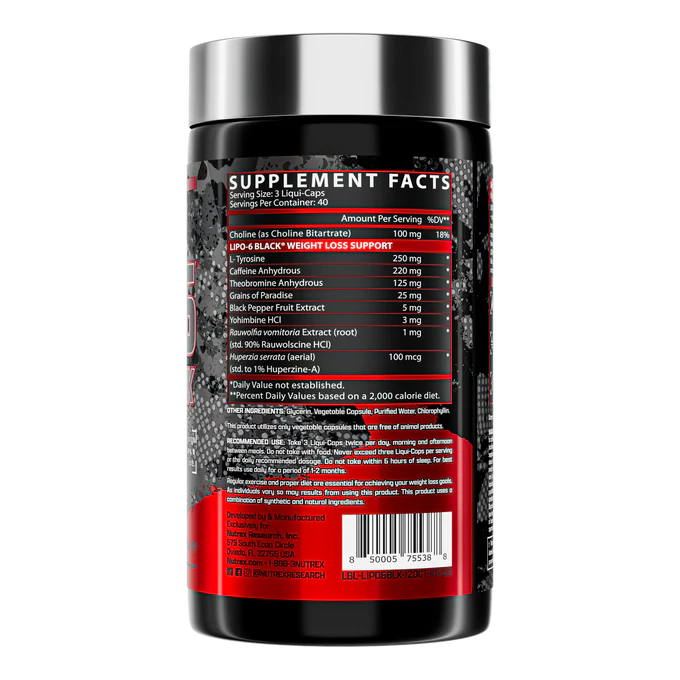 LIPO 6 BLACK ULTRA CONCENTRATE NUTREX x120 CAPS