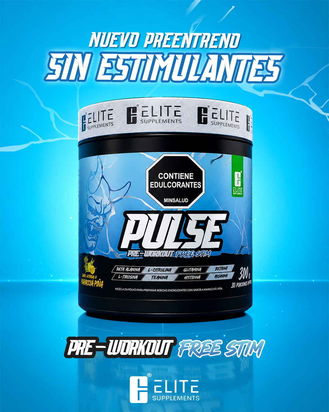 Pulse Pre-Workout sin Estimulantes Elite Supplements