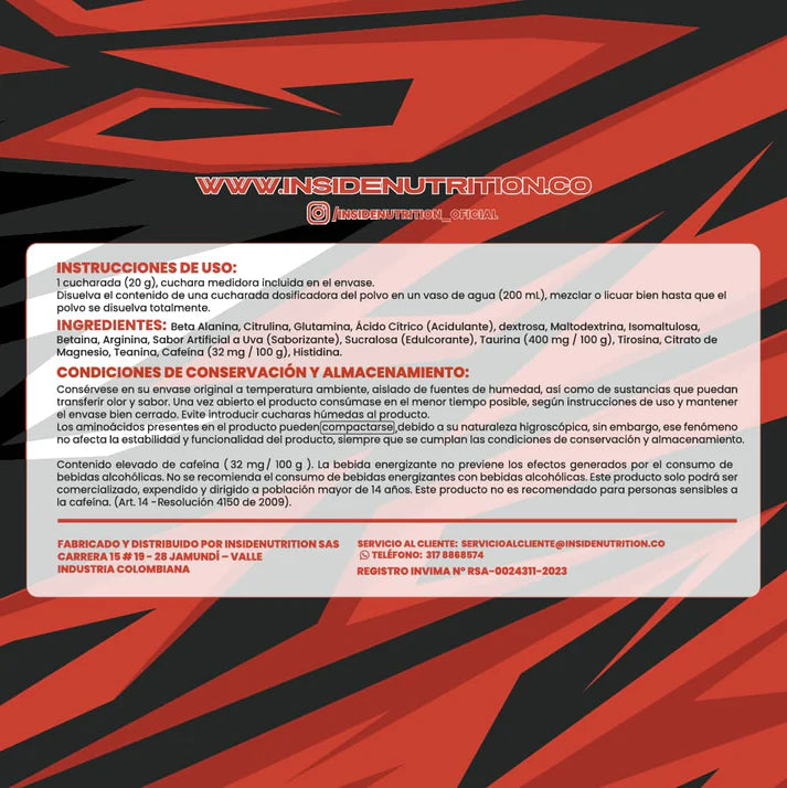 TWISTER PRE-WORKOUT INSIDE NUTRITION