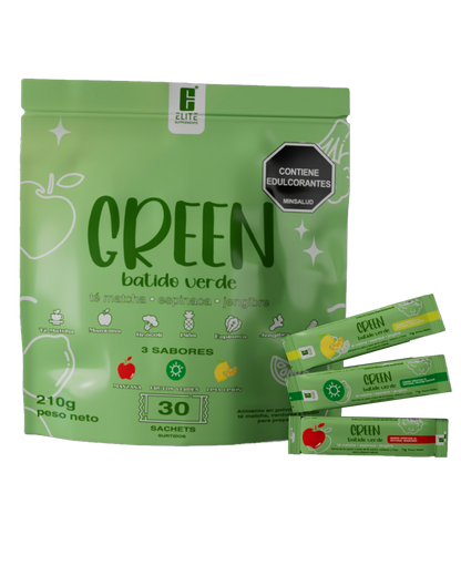 GREEN BATIDO VERDE EN SOBRES ELITE SUPPLEMENTS