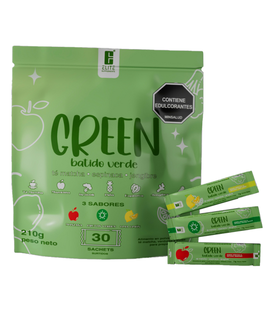 GREEN BATIDO VERDE EN SOBRES ELITE SUPPLEMENTS