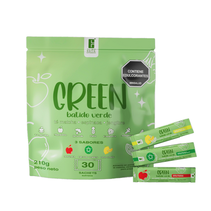 GREEN BATIDO VERDE EN SOBRES ELITE SUPPLEMENTS