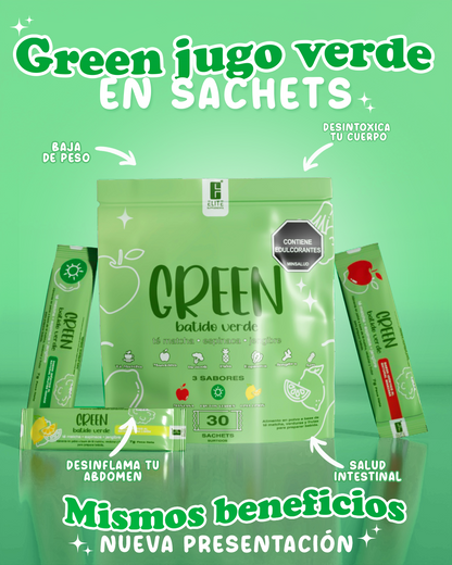 GREEN BATIDO VERDE EN SOBRES ELITE SUPPLEMENTS